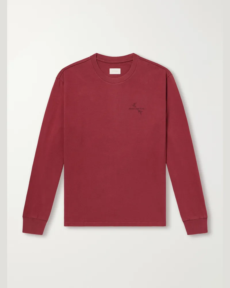 Aimé Leon Dore Logo-Embroidered Cotton-Jersey T-Shirt Burgundy