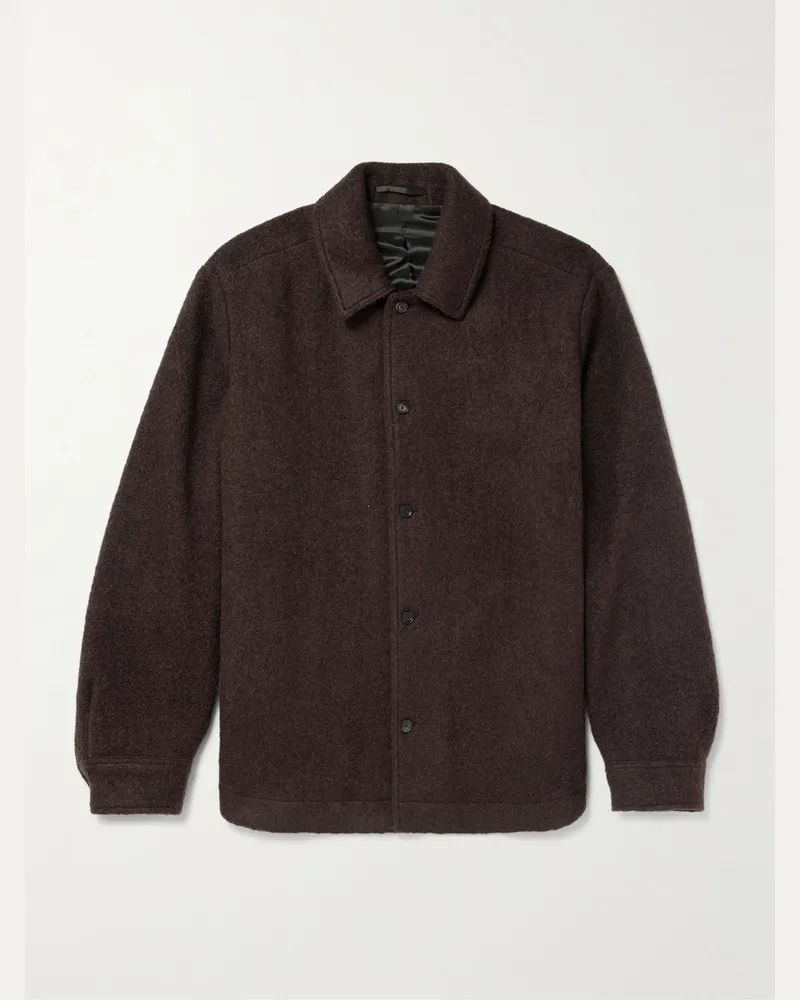MR P. Hemdjacke aus Bouclé aus einer Wollmischung Braun