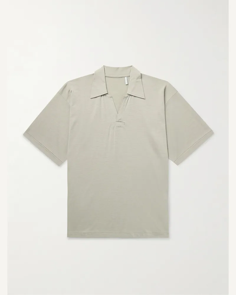 Kaptain Sunshine Skipper Wool-Jersey Polo Shirt Green