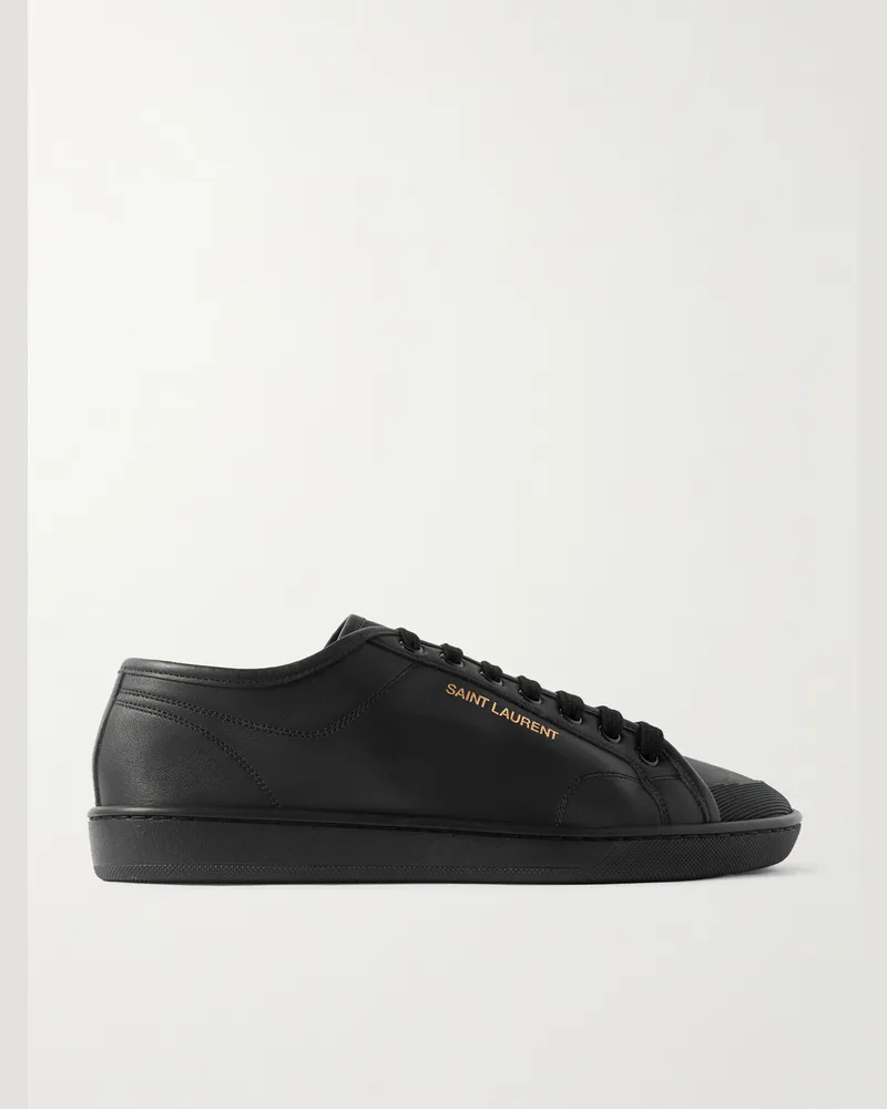 Saint Laurent Gym Low Sneakers aus Leder mit Logoprint Schwarz