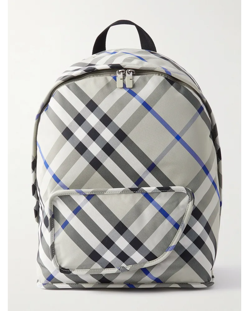 Burberry Rucksack aus Nylon-Twill mit Karomuster Grün