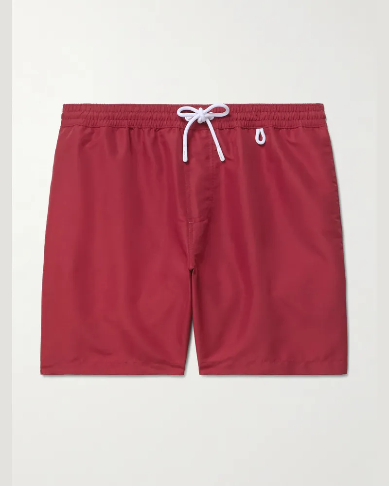 Loro Piana Bay gerade geschnittene mittellange Badeshorts Rot