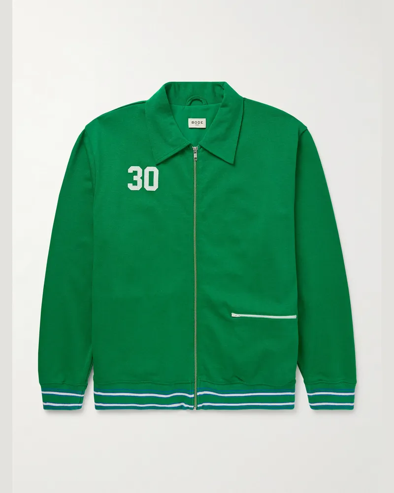 BODE Rec. Sophomore Trainingsjacke aus einer Baumwoll-Lyocell-Mischung mit Print und Applikation Grün