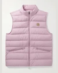 Moncler Daunenweste aus gestepptem Shell mit Logoapplikation Pink