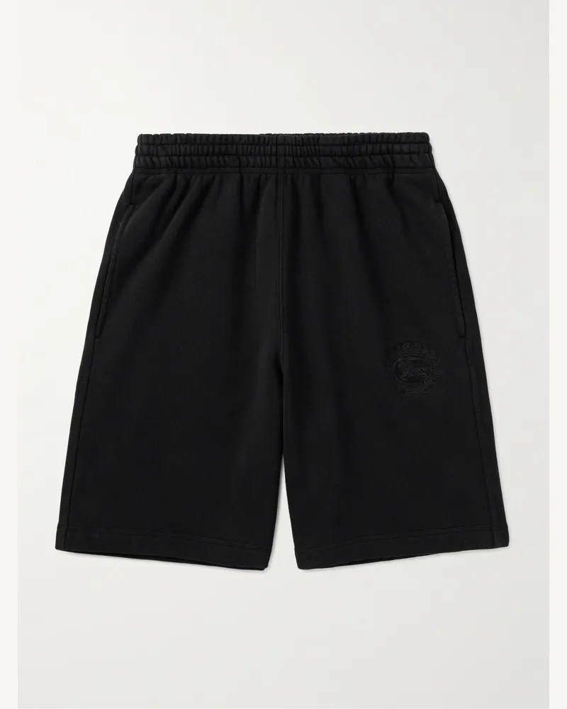 Burberry Gerade geschnittene Shorts aus Baumwoll-Jersey mit Logostickerei Schwarz
