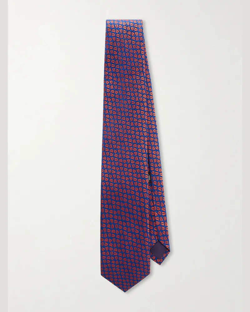 Charvet 8.5cm Silk-Jacquard Tie Purple