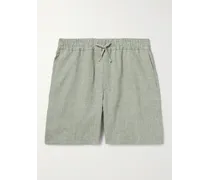 Gerade geschnittene Shorts aus Leinen mit Kordelzugbund