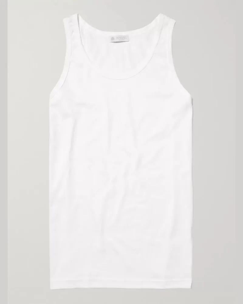 Sunspel Cotton-Jersey Tank Top White