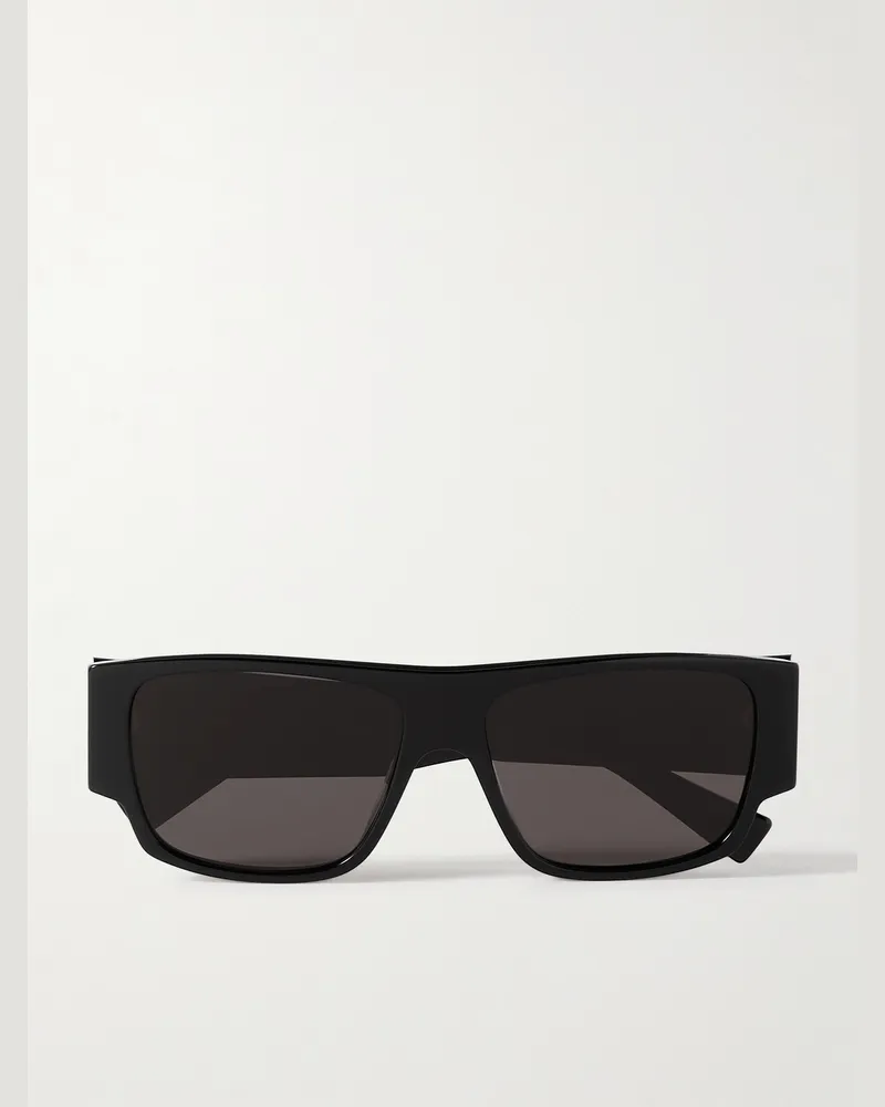 Bottega Veneta Sonnenbrille mit eckigem Rahmen aus recyceltem Azetat Schwarz