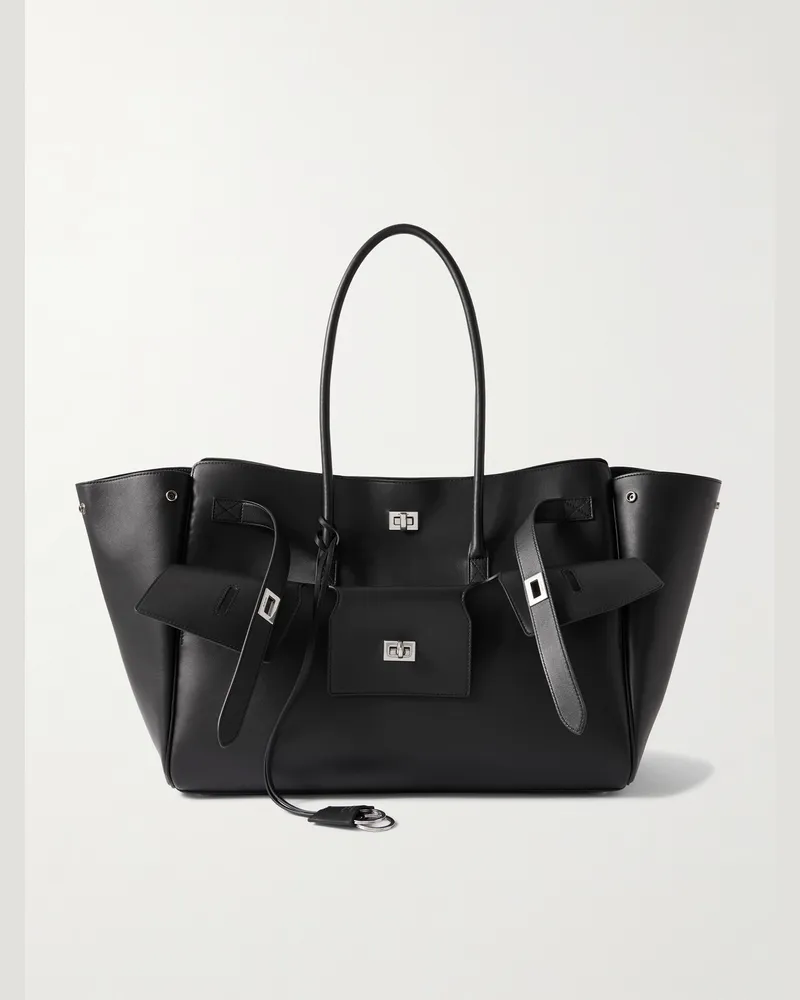 Balenciaga Bel Air Tote aus Leder mit Logoprägung Schwarz