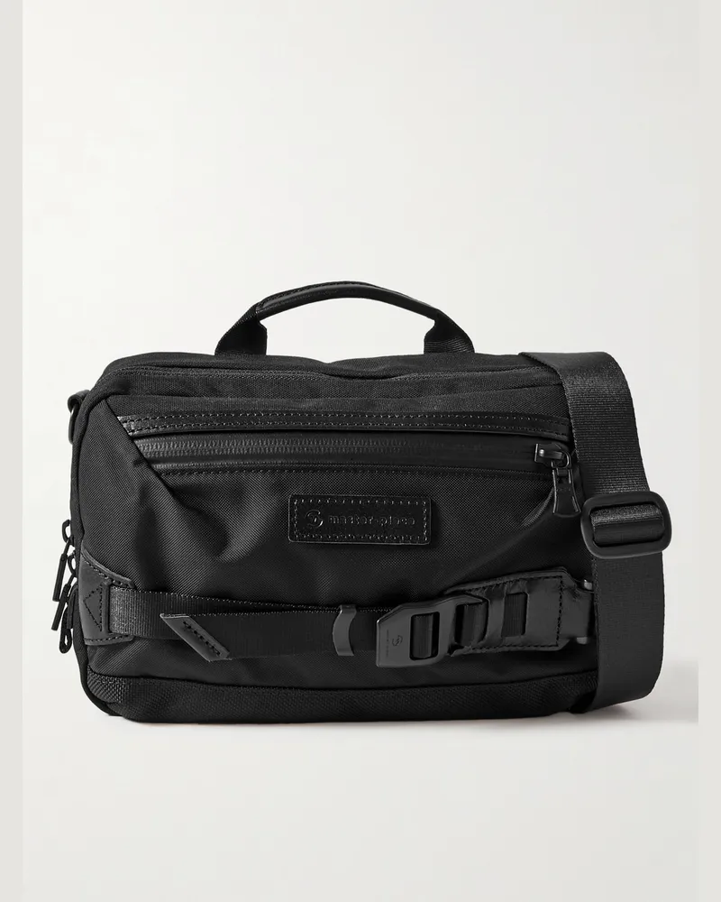 MASTER PIECE Potential Small Leather-Trimmed CORDURA® Nylon Messenger Bag Black