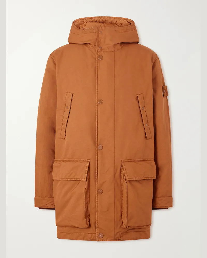 Stone Island GHOST Garment-Dyed Shell Down Parka Orange