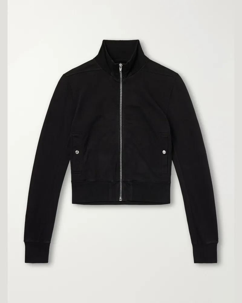 DRKSHDW by Rick Owens Rev Cotton-Jersey Zip-Up Sweatshirt Black