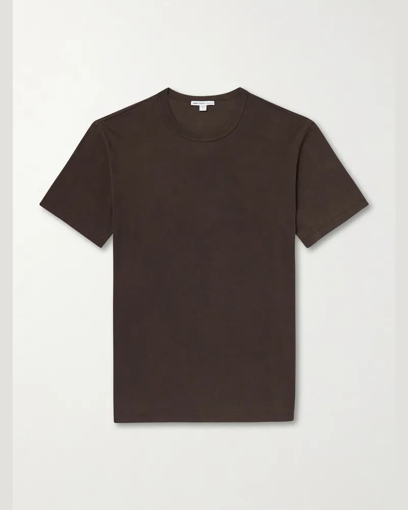 James Perse Combed Cotton-Jersey T-Shirt Brown