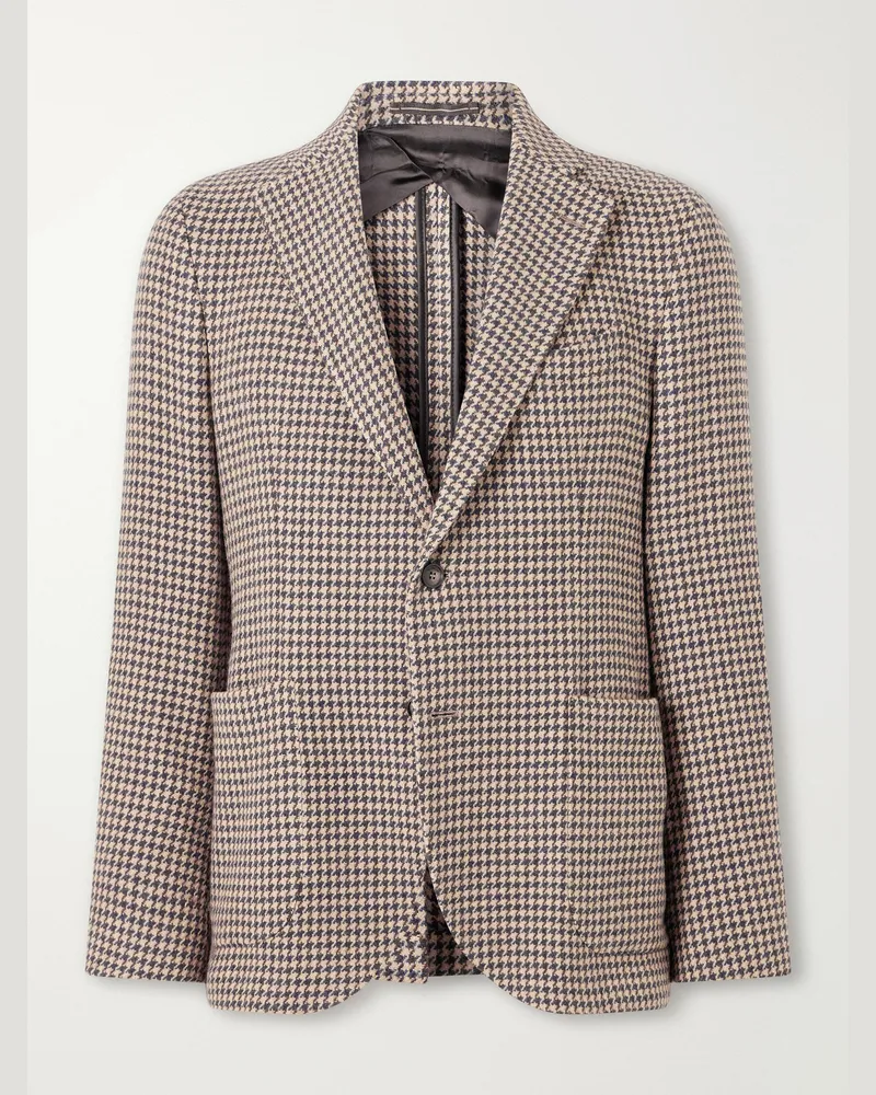 Slowear Incotex Houndstooth Virgin Wool Blazer Neutrals