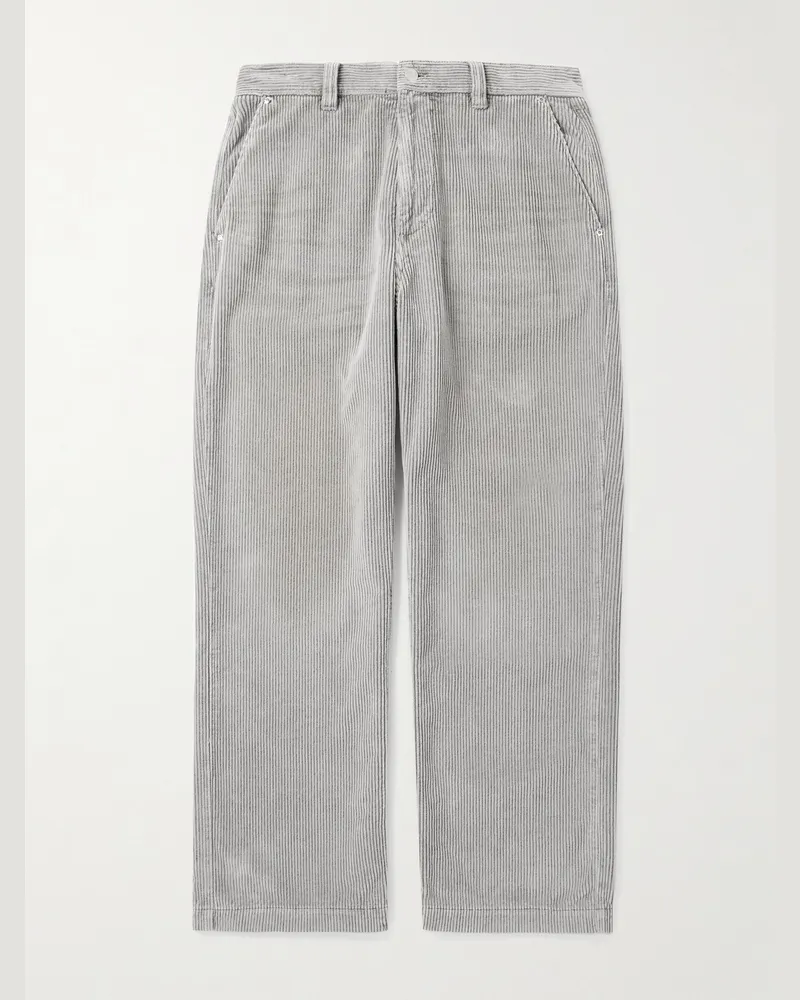 Mfpen Straight-Leg Cotton-Corduroy Trousers Gray