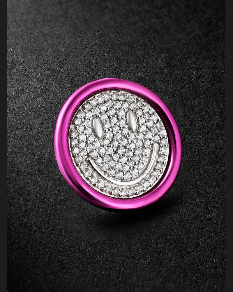 EÉRA Smile einzelner Ohrring aus Gold mit Diamanten Silber