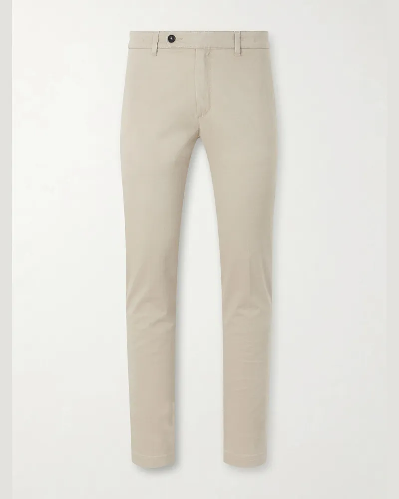 Massimo Alba Winch Straight-Leg Cotton-Blend Twill Trousers Neutrals