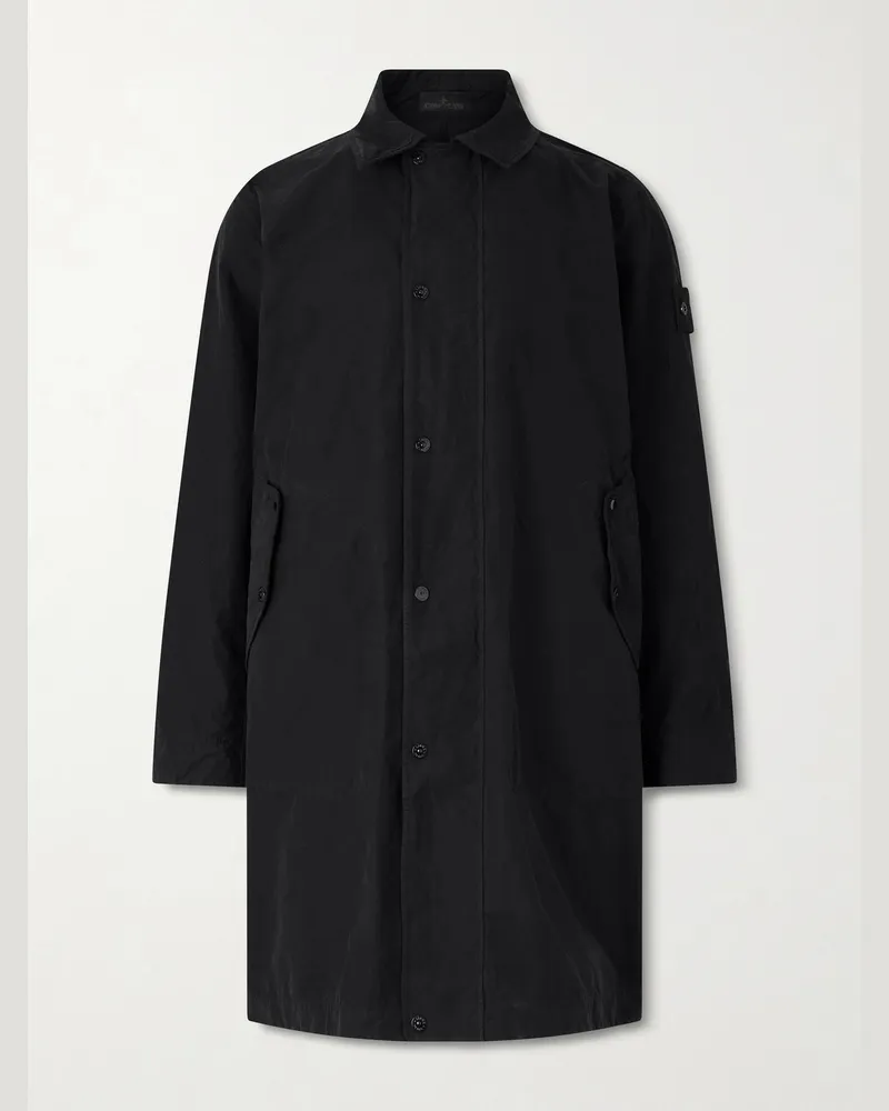Stone Island GHOST David Tech-Canvas Coat Black