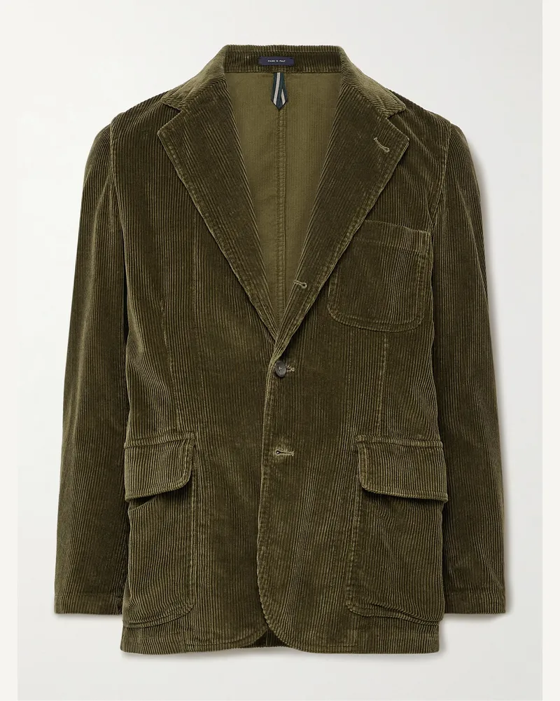 Drake's MKI Games Cotton-Corduroy Suit Jacket Green