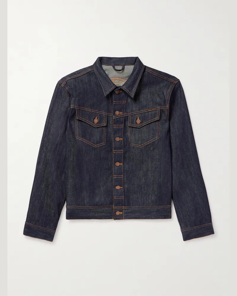 Nudie Jeans Conny Embroidered Organic Denim Jacket Blue