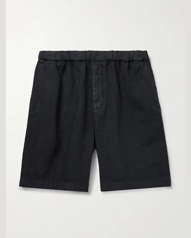 Boglioli Straight-Leg Linen Shorts Blue