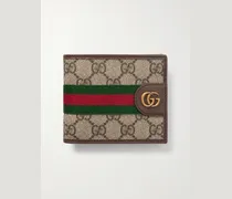 Ophidia aufklappbares Portemonnaie aus Canvas mit Lederbesatz