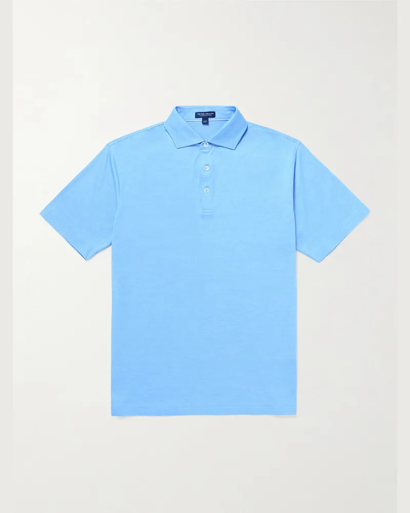 Peter Millar Excursionist Stretch-Cotton and Modal-Blend Polo Shirt Blue
