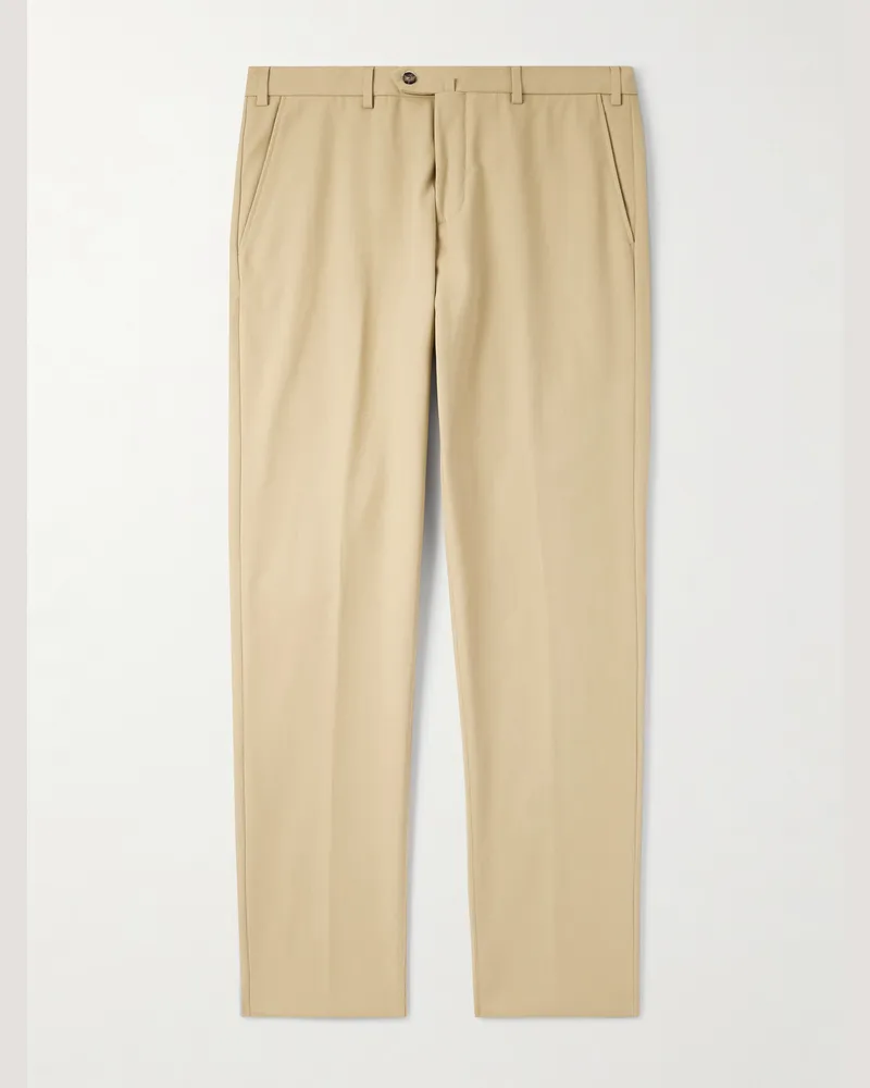 Loro Piana Carlo Hyannis Tapered Cotton-Blend Trousers Neutrals