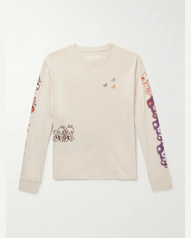 STORY mfg. Grateful Oberteil aus Biobaumwoll-Jersey mit Logoprint Neutral