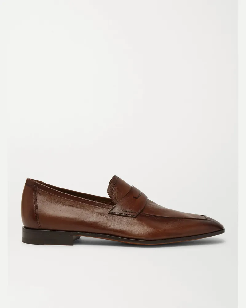 Berluti Lorenzo Leather Loafers Brown