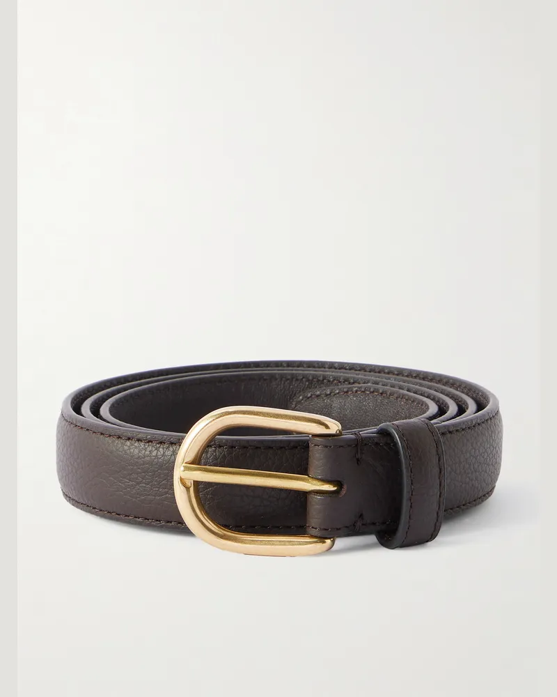 SAMAN AMEL Cardon 2.5cm Full-Grain Leather Belt Brown