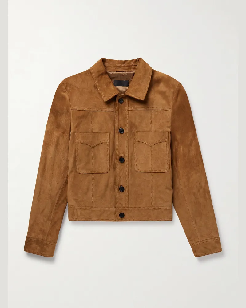 Nili Lotan Nikita Suede Jacket Brown