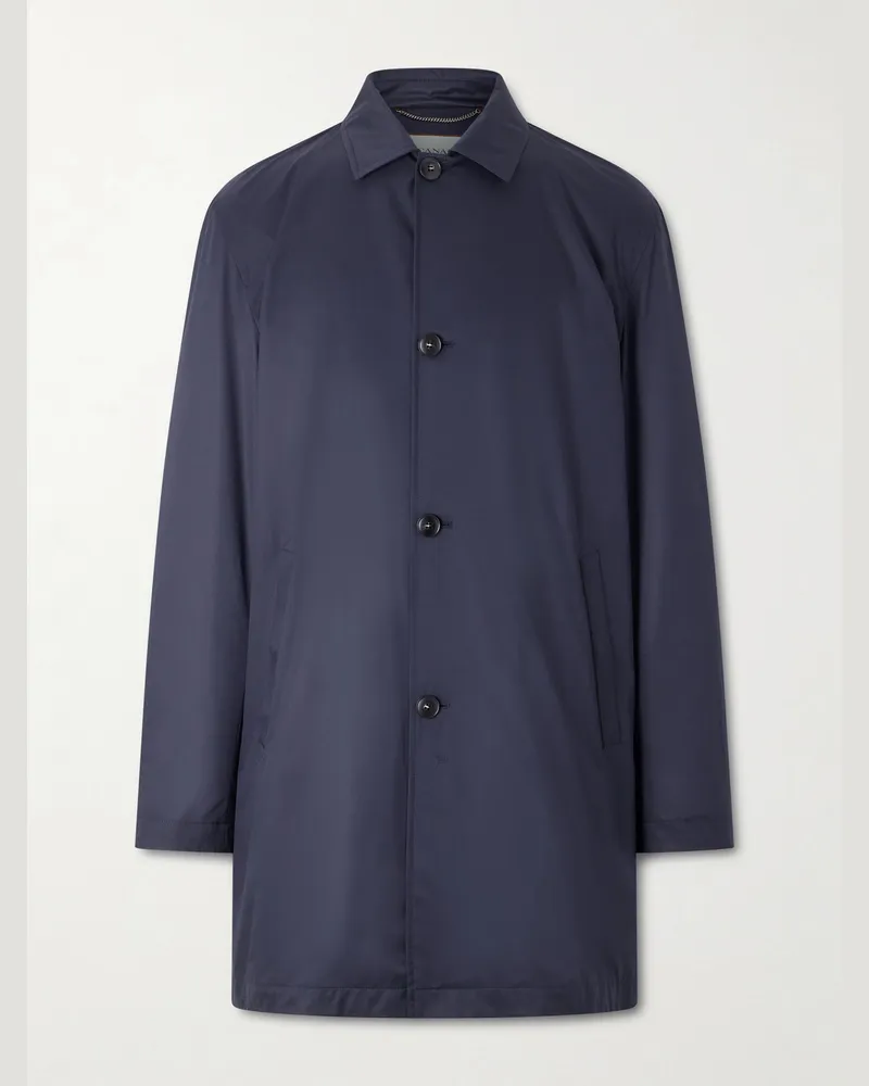 Canali Mantel aus Mikrofaser Blau
