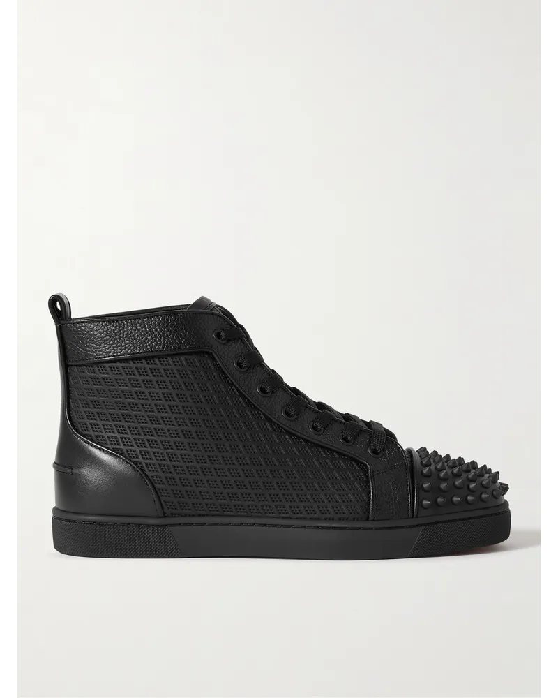 Christian Louboutin Lou Spikes Orlato High-Top-Sneakers aus Leder und Mesh mit Nieten Schwarz