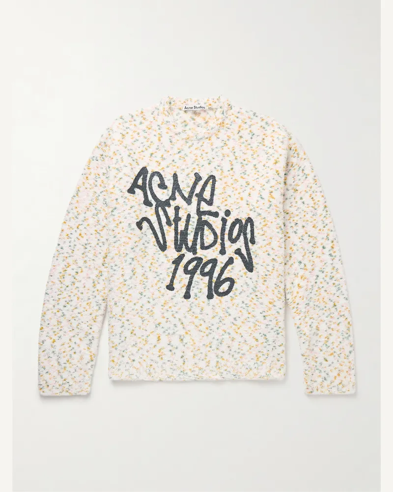 Acne Studios Konfetti Pullover aus Chenille mit Logoprint Neutral