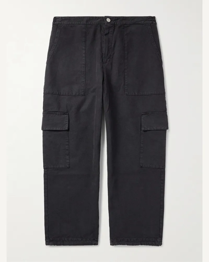 A Kind Of Guise Tarun schmal zulaufende Cargohose aus Baumwoll-Canvas Schwarz