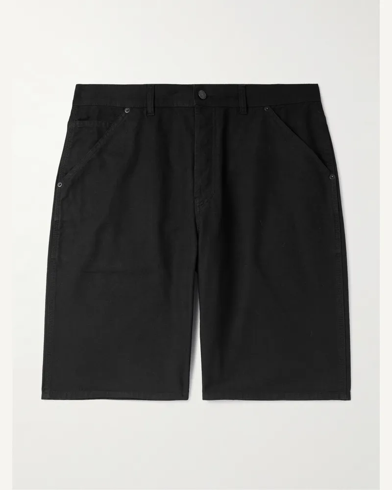 Saint Laurent Weit geschnittene Shorts aus Baumwoll-Canvas Schwarz