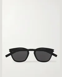 Saint Laurent Sonnenbrille mit rundem Rahmen aus Azetat Schwarz