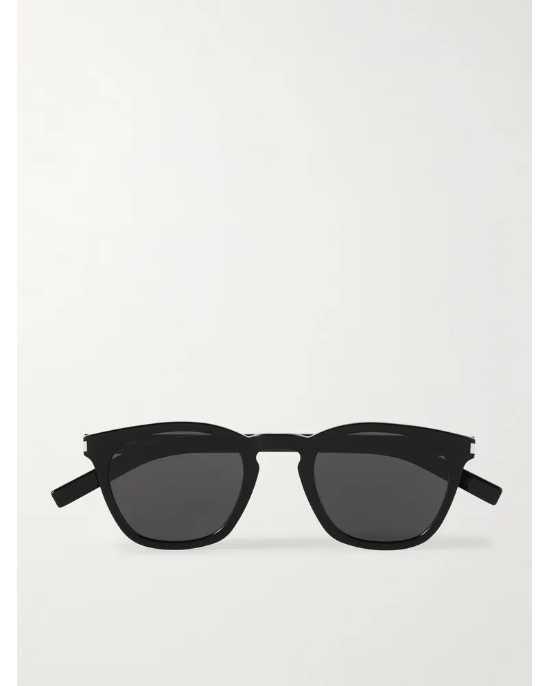 Saint Laurent Sonnenbrille mit rundem Rahmen aus Azetat Schwarz