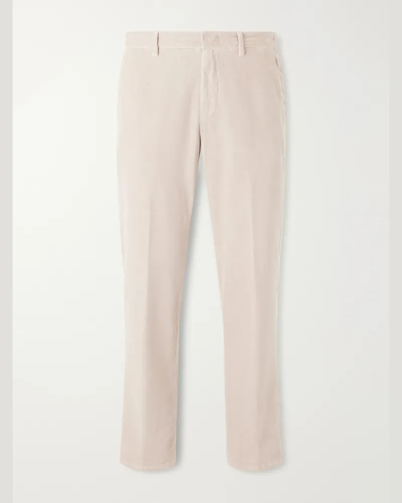 Altea Dumbo Cotton-Blend Corduroy Straight-Leg Trousers Neutrals