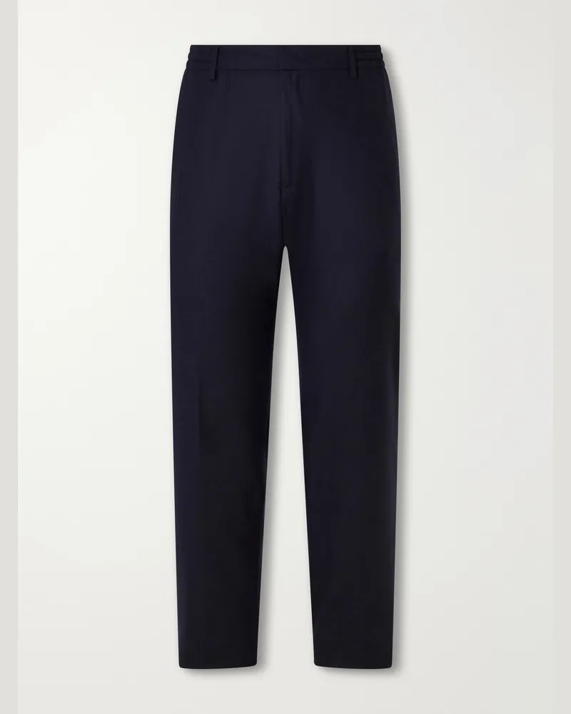 Boglioli Straight-Leg Woven Virgin Wool Trousers Blue