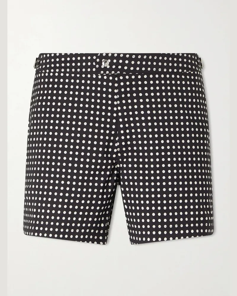 Tom Ford Straight-Leg Short-Length Polka-Dot Swim Shorts Black