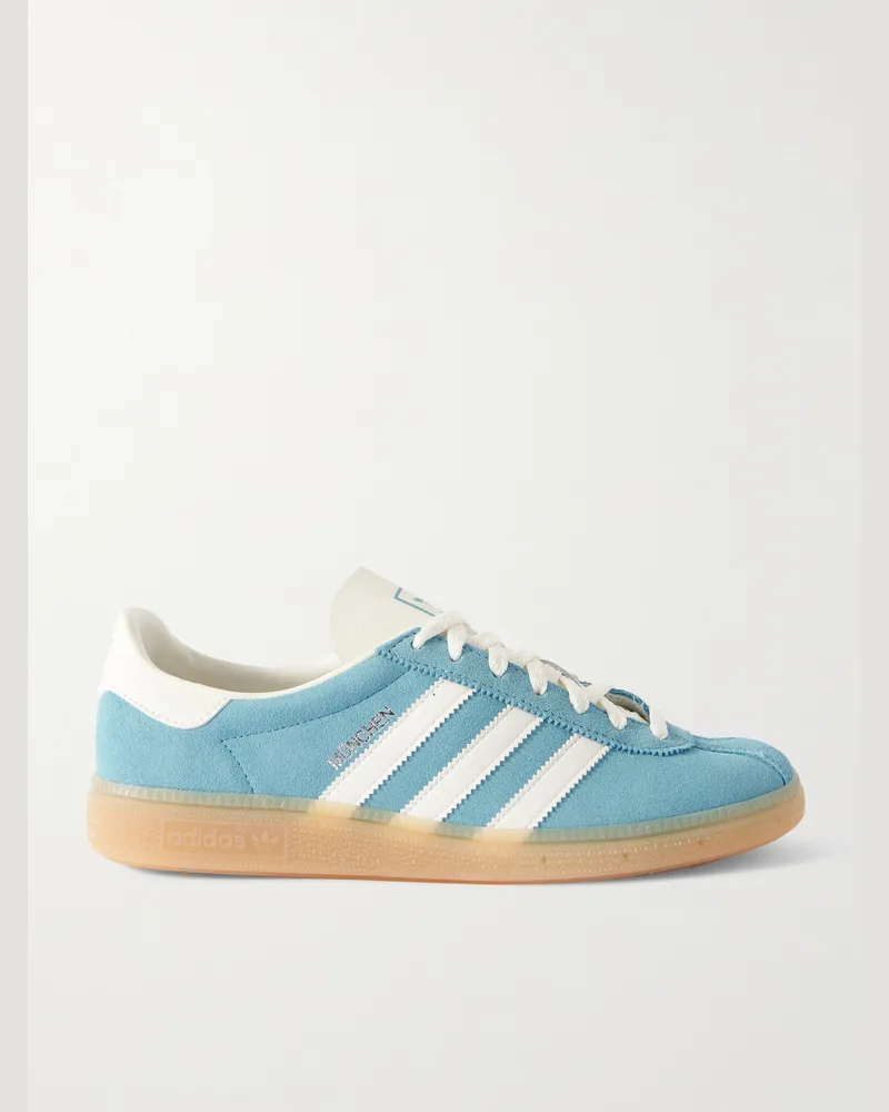 adidas München Sneakers aus Veloursleder mit Lederbesatz Blau