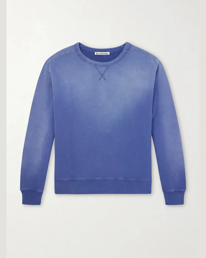 Acne Studios Fema Cotton-Jersey Sweatshirt Blue