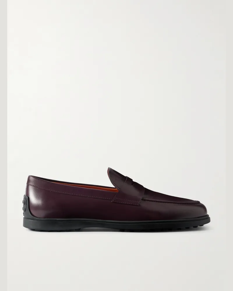 TOD'S Gomma Pennyloafers aus Leder Burgunder