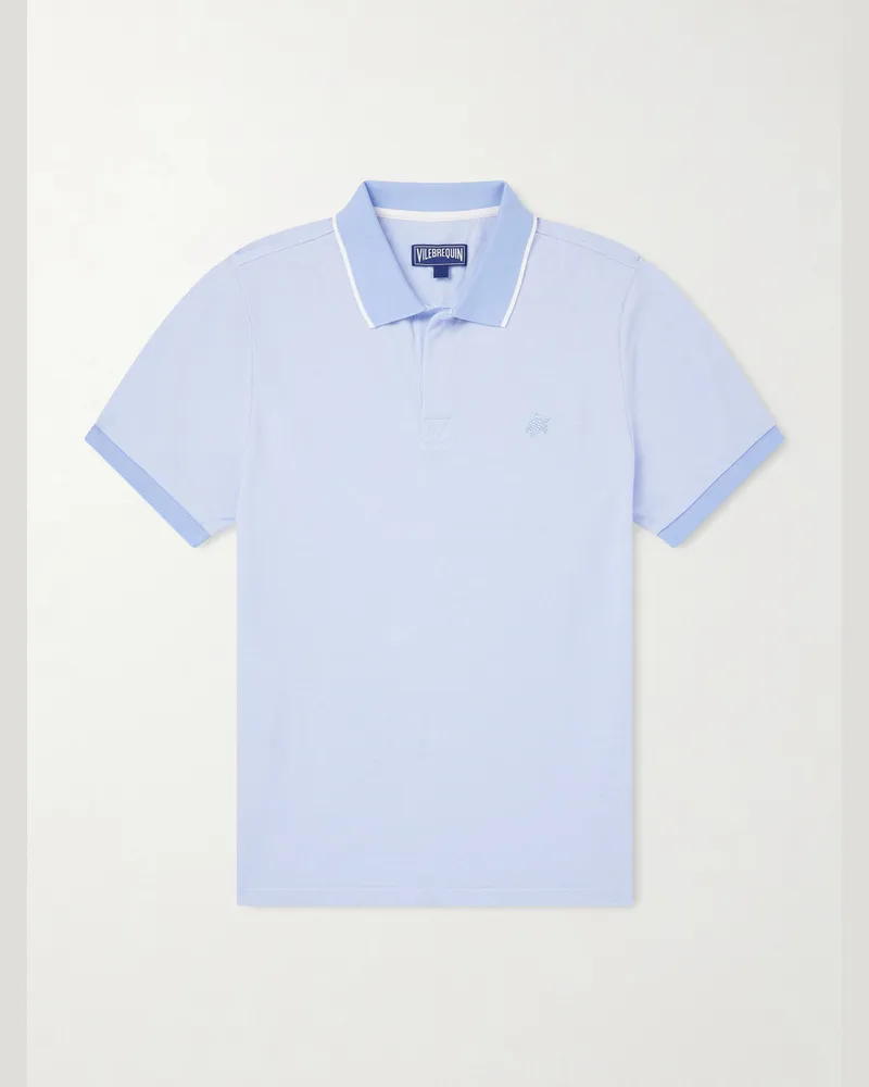 Vilebrequin Palatin Cotton-Piqué Polo Shirt Blue