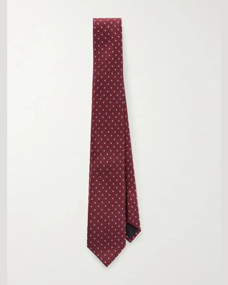 Totême 8cm Silk-Jacquard Tie Red