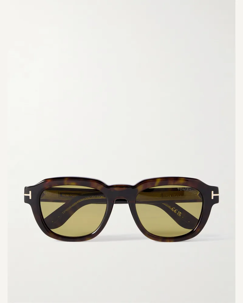 Tom Ford Icon Sonnenbrille mit D-Rahmen aus Azetat in Schildpattoptik Horn