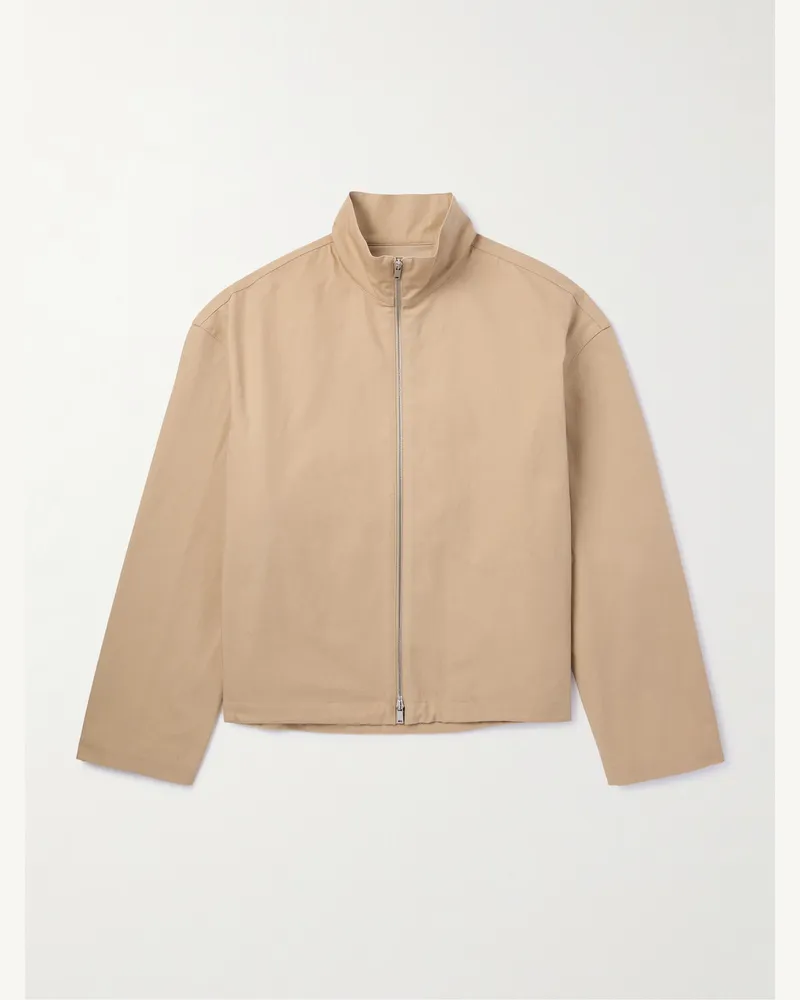 Jil Sander Jacke aus Baumwoll-Canvas mit Logoapplikation Neutral